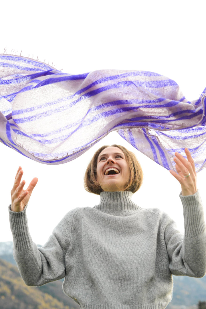 Cashmere Pullover Alex-cs in Hellgrau Meliert