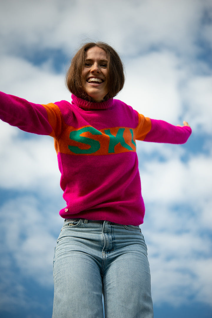 Cashmere Pullover Skiwell-cs in Pink