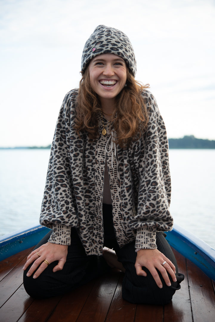 Cardigan Lea-cs mit Leoprint
