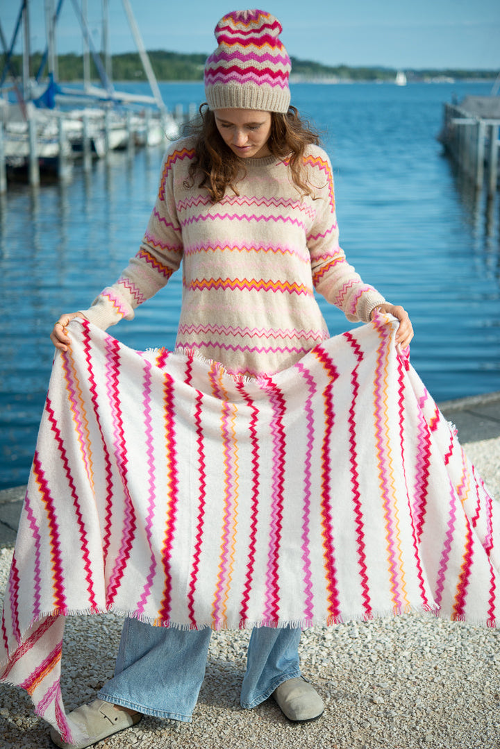 Cashmere Schal Fair Isle-cs in Ivory