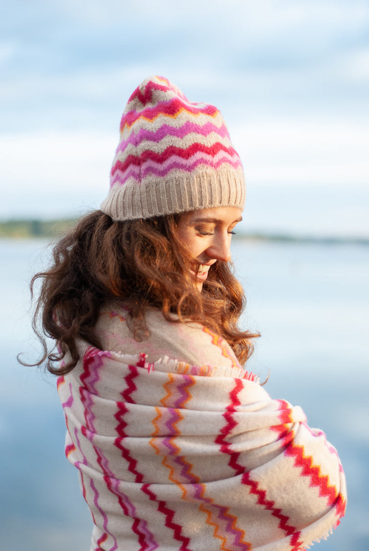 Cashmere Schal Fair Isle-cs in Ivory