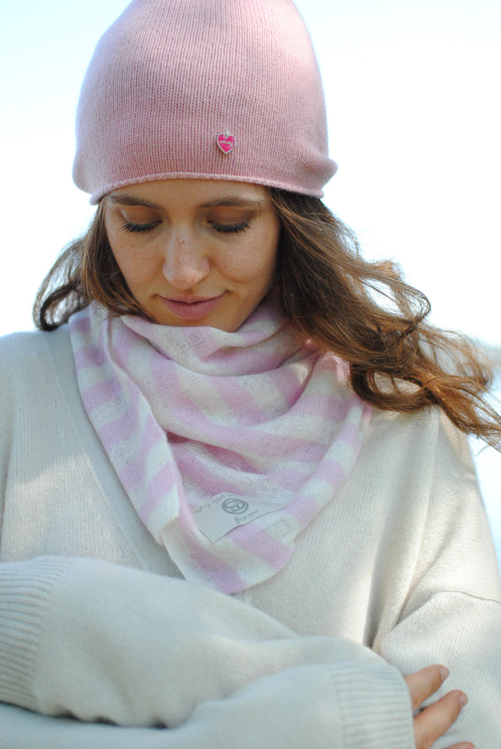 Cashmere Bandana Stripe-cs in Hellrosa