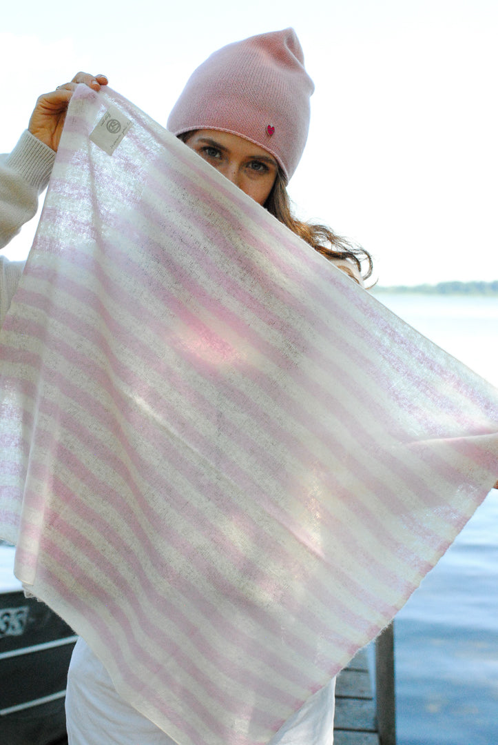 Cashmere Bandana Stripe-cs in Hellrosa