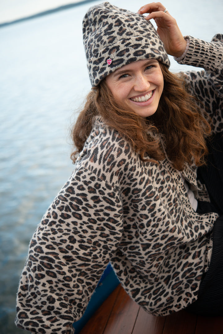 Cardigan Lea-cs mit Leoprint