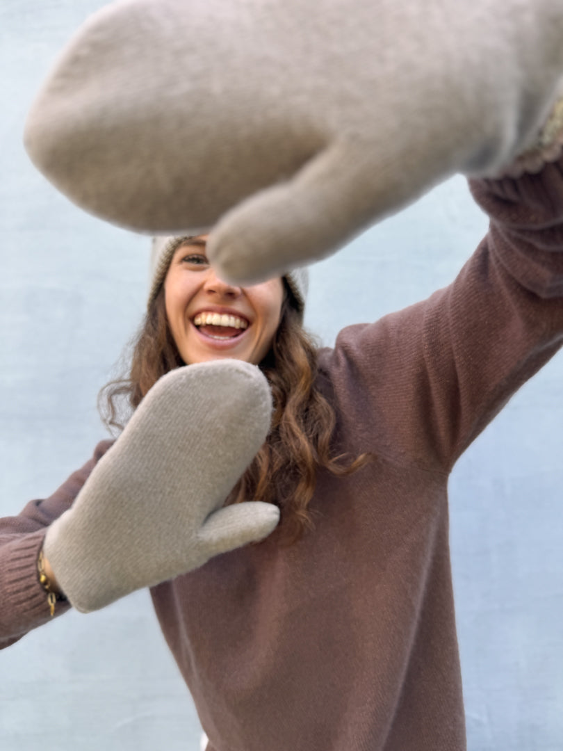 Cashmere Handschuhe Blair-cs mit Lurex in Stonegrey