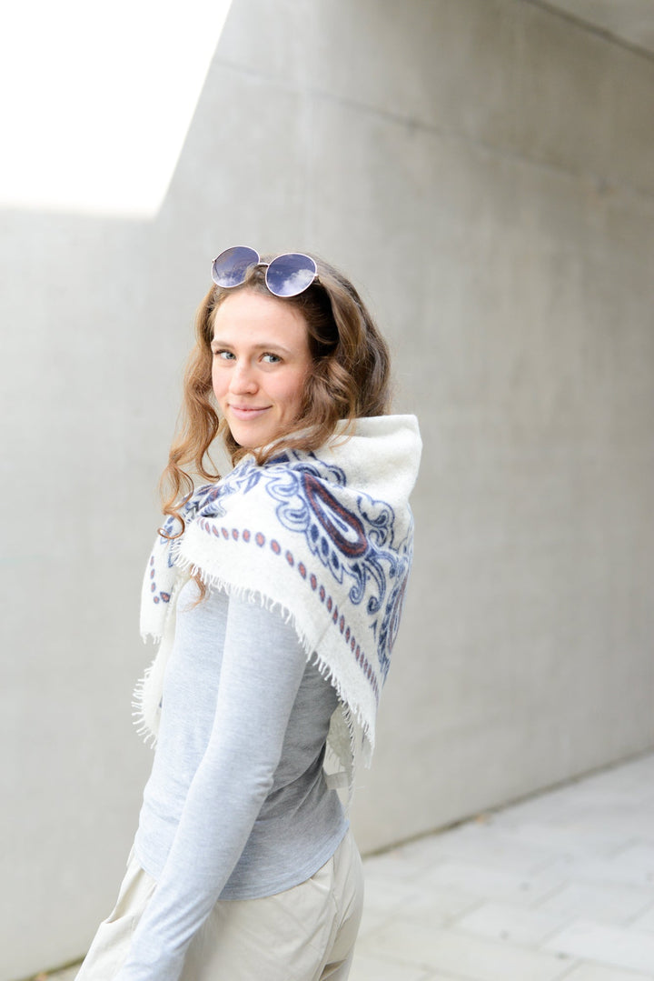 Cashmere Bandana Paisley-cs Big in Champagner