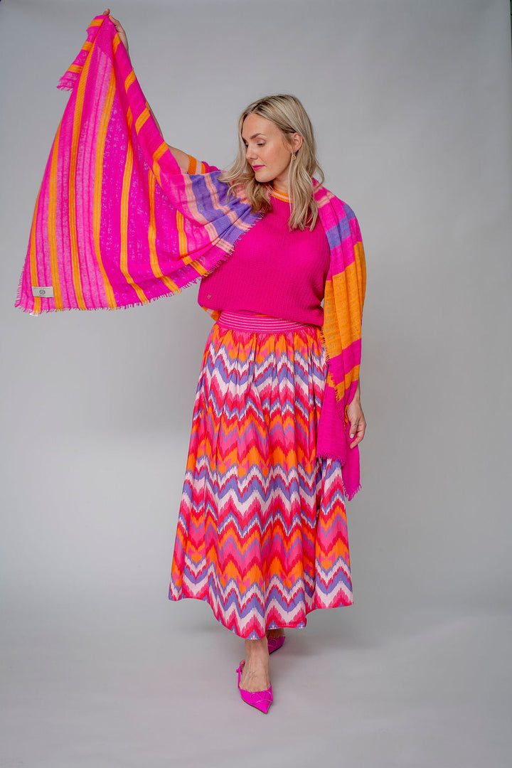 Cashmere Schal Unevi-cs in Neonpink