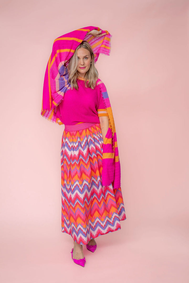 Cashmere Schal Unevi-cs in Neonpink