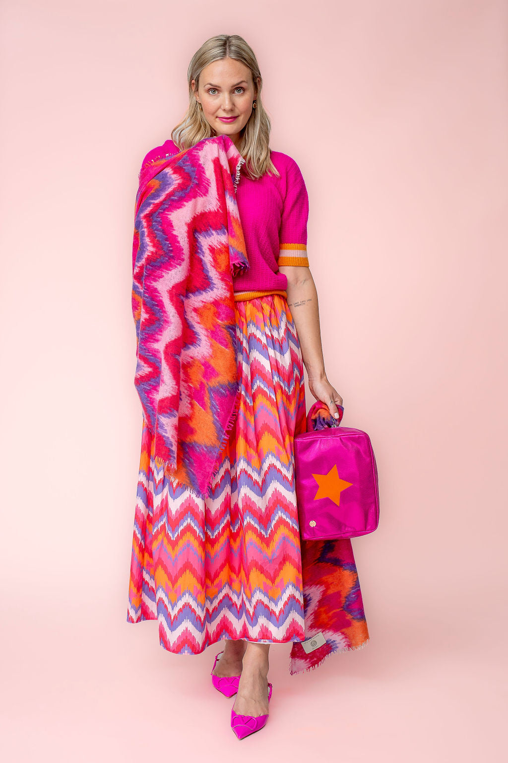 Cosmetic Bag Star-cs in Pink