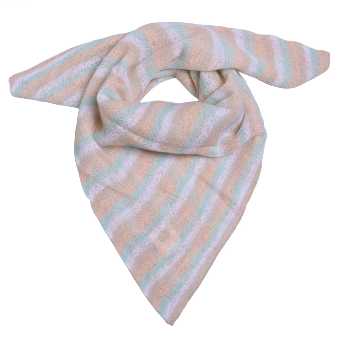 Bunt gestreiftes Halstuch aus 100% reinem Kaschmir für Damen, Größe 65 x 65 cm, Sommerkollektion