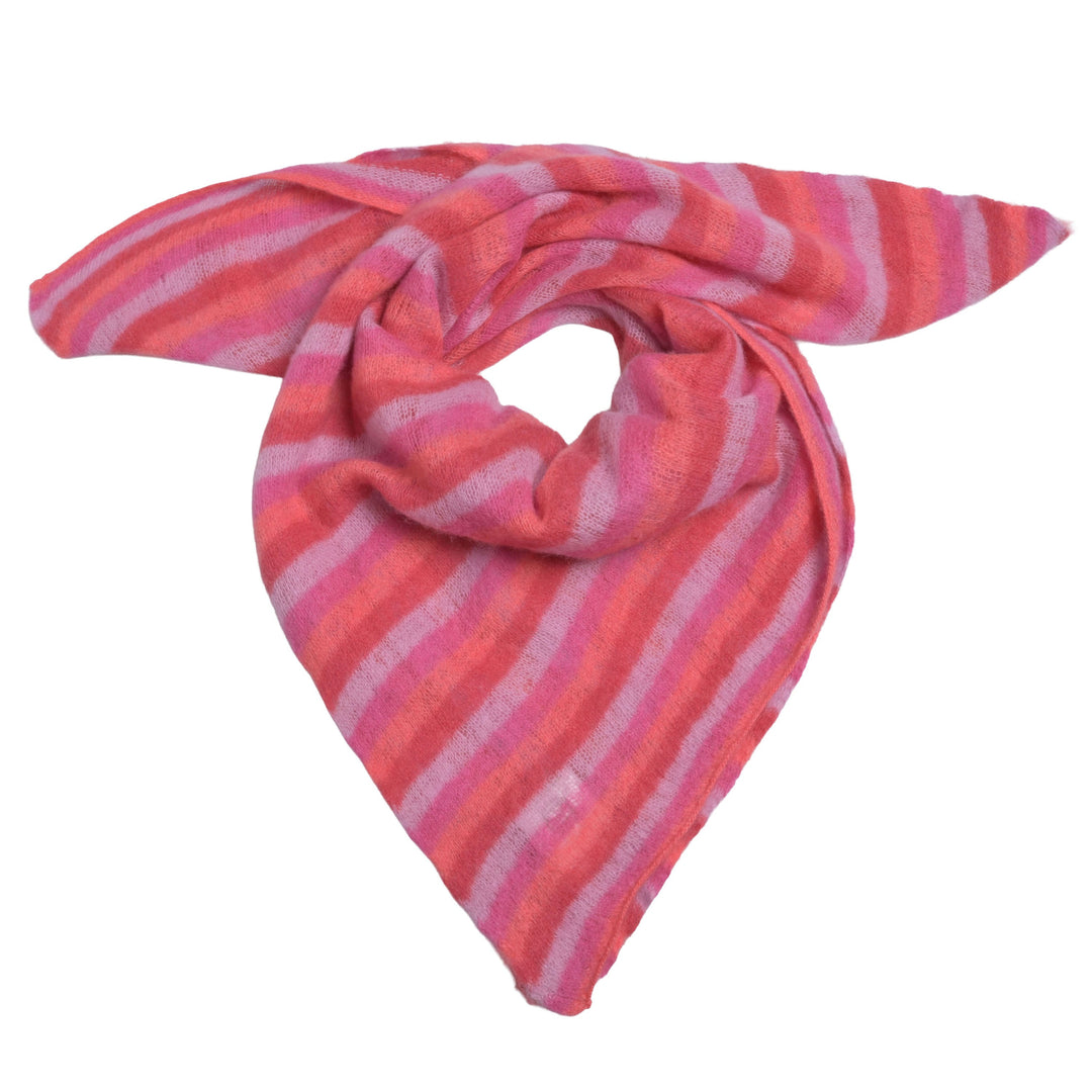 Bunt gestreiftes Halstuch aus 100% reinem Kaschmir für Damen, Größe 65 x 65 cm, Sommerkollektion