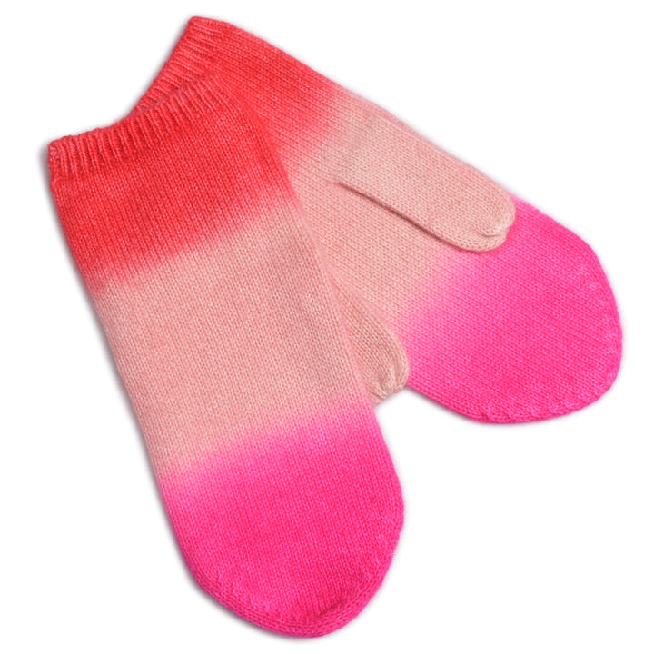 Cashmere Fäustlinge Tabita-cs mit Farbverlauf in Pink Grapefruit