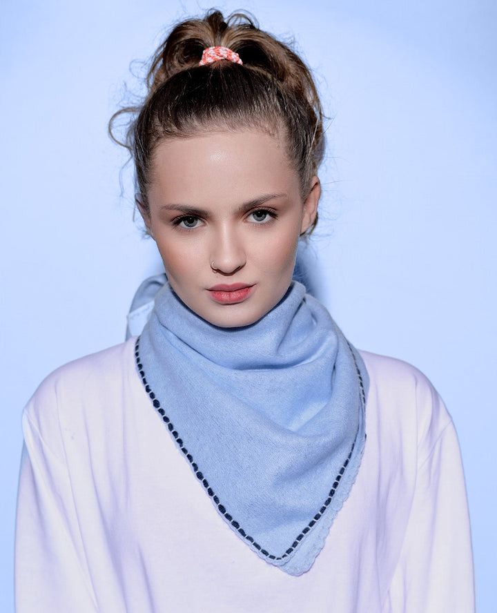 Cashmere Bandana Edgar-cs in Milky Sky