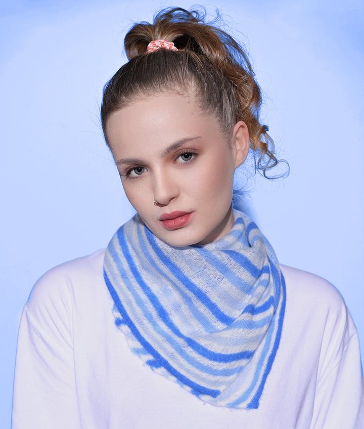 Cashmere Bandana Liv-cs in Azurro