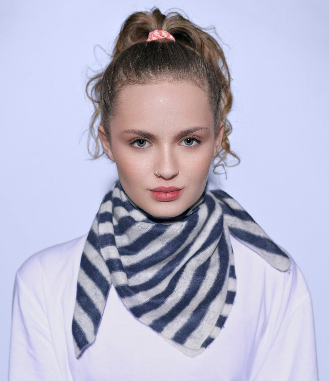 Cashmere Bandana Stripe-cs in Nachtblau
