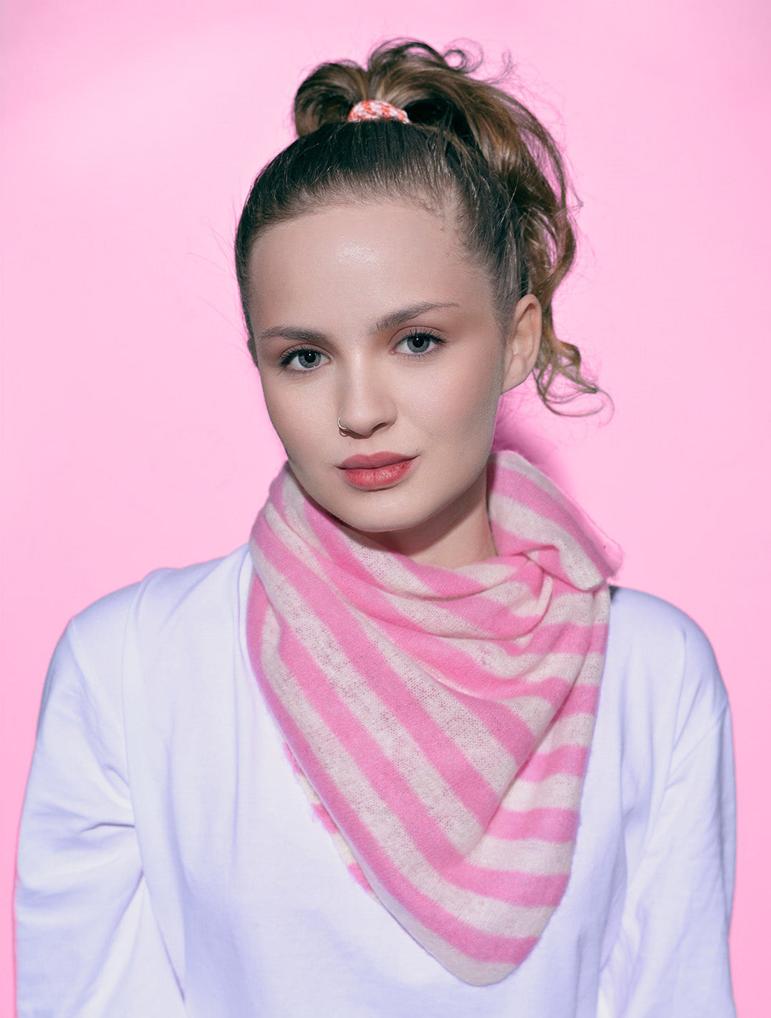 Cashmere Bandana Stripe-cs in Pink