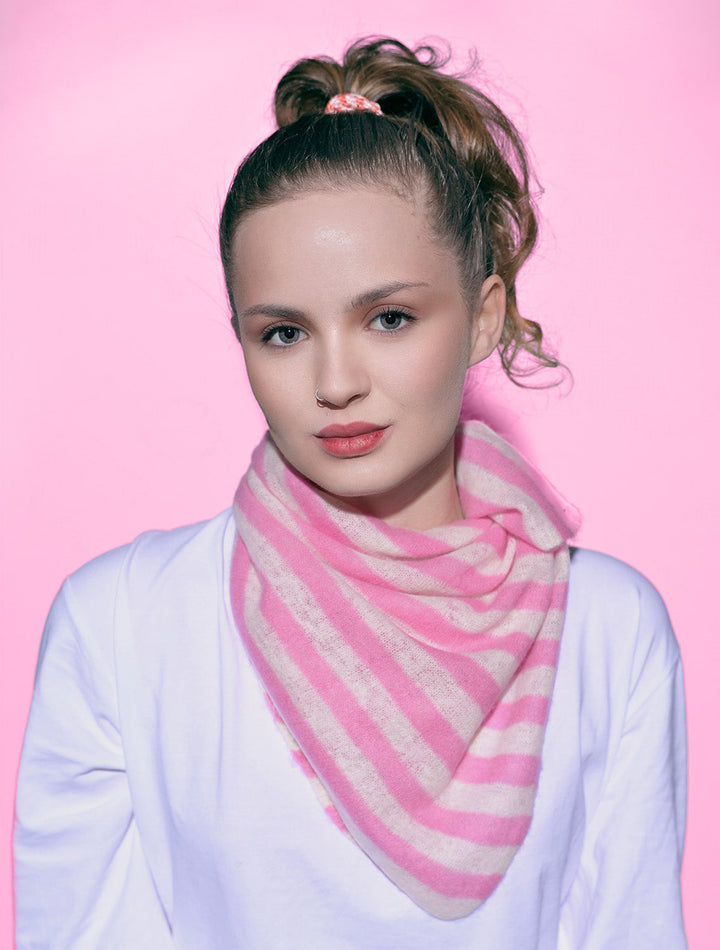 Cashmere Bandana Stripe-cs in Pink
