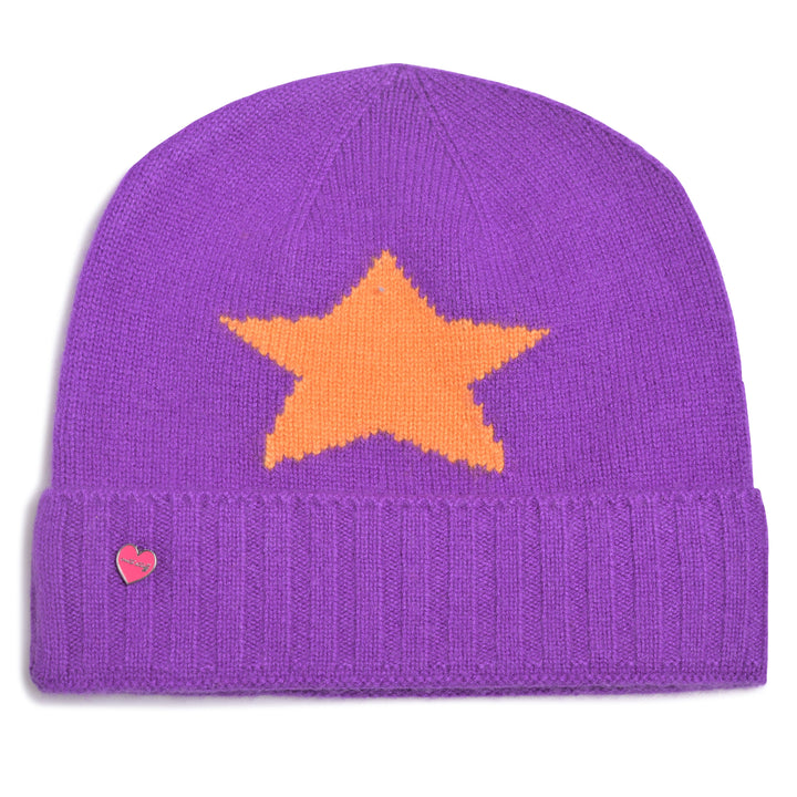 Cashmere Mütze Stars-cs in Cornflower