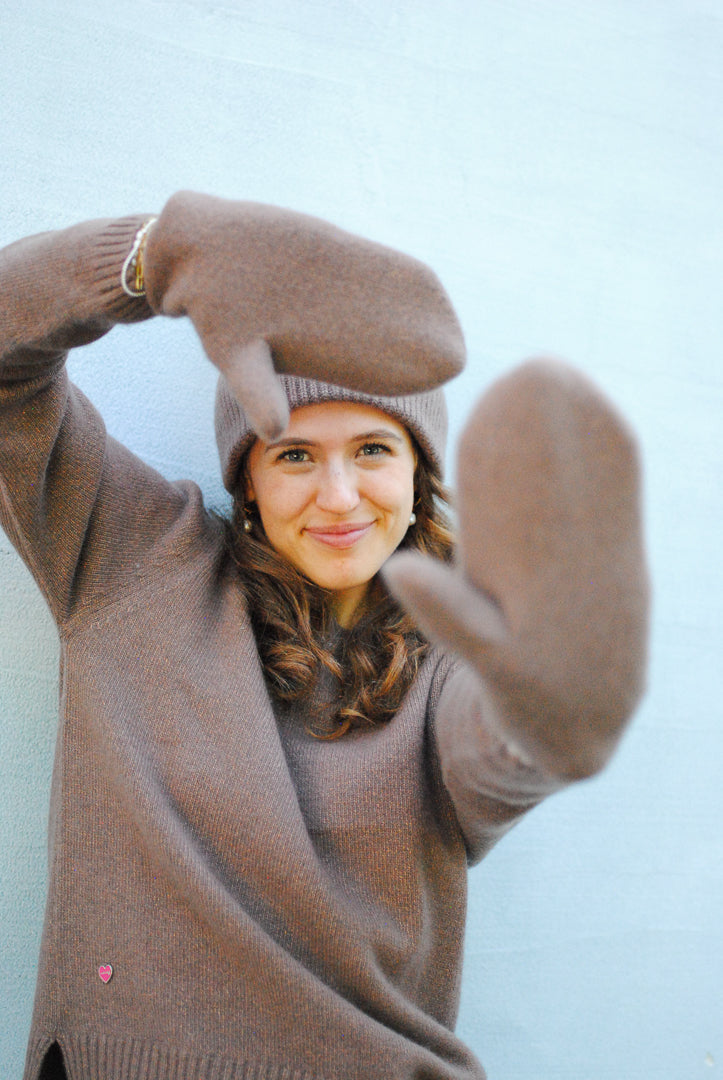 Cashmere Handschuhe Blair-cs mit Lurex in Earth