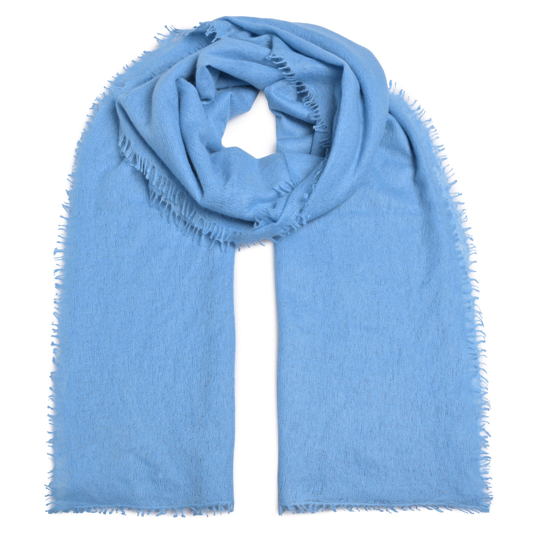 Kaschmir Schal für Damen aus reinem Cashmere in der Farbe Blau