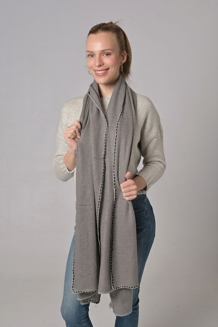 Cashmere Schal Edgar-cs in Grey Flannel