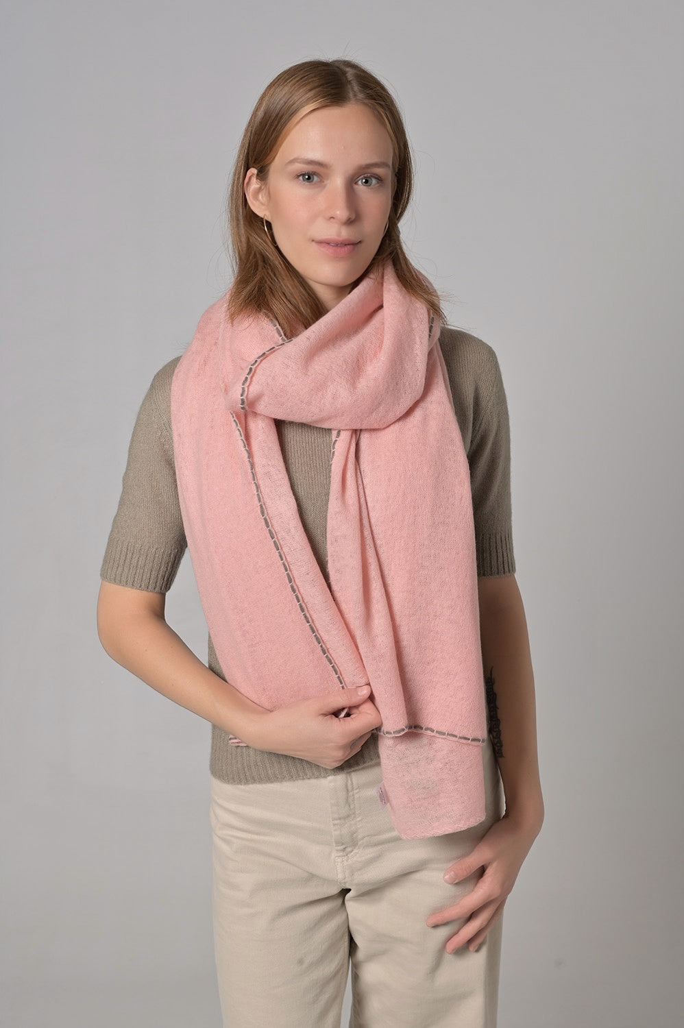 Cashmere Schal Edgar-cs in Rosy Quartz