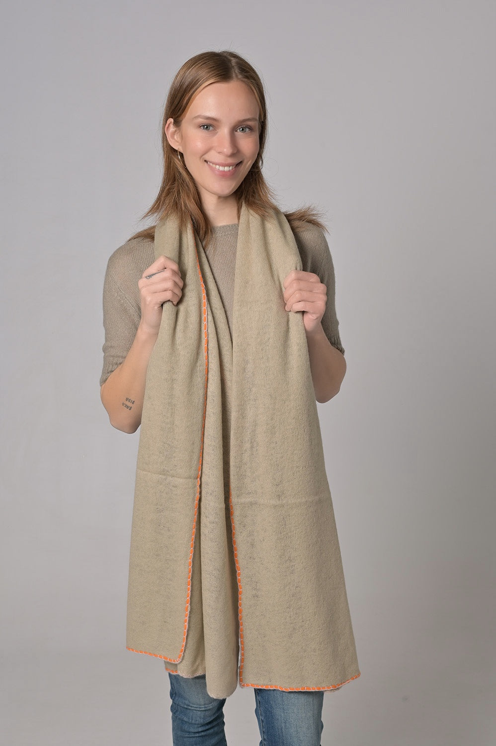 Cashmere Schal Edgar-cs in Taupe