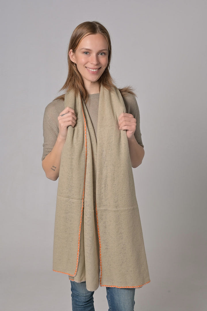 Cashmere Schal Edgar-cs in Taupe
