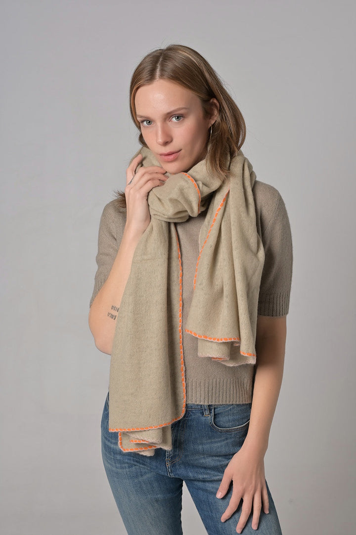 Cashmere Schal Edgar-cs in Taupe