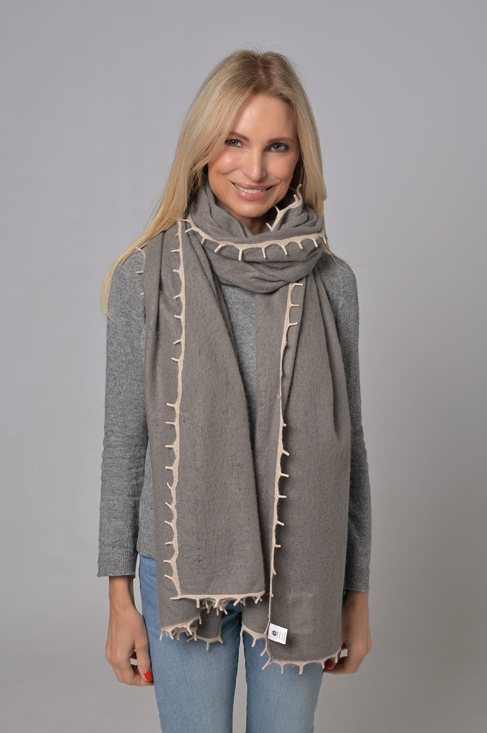 Cashmere Schal BiFeli-cs in Grey Flannel