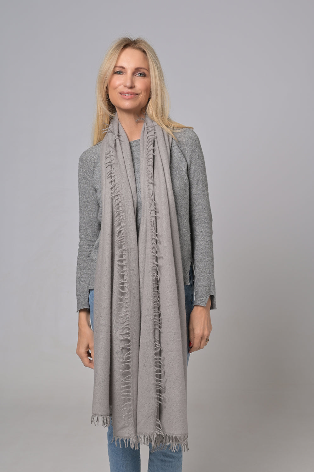 Cashmere Schal BiFeli-cs Lurex in Ash