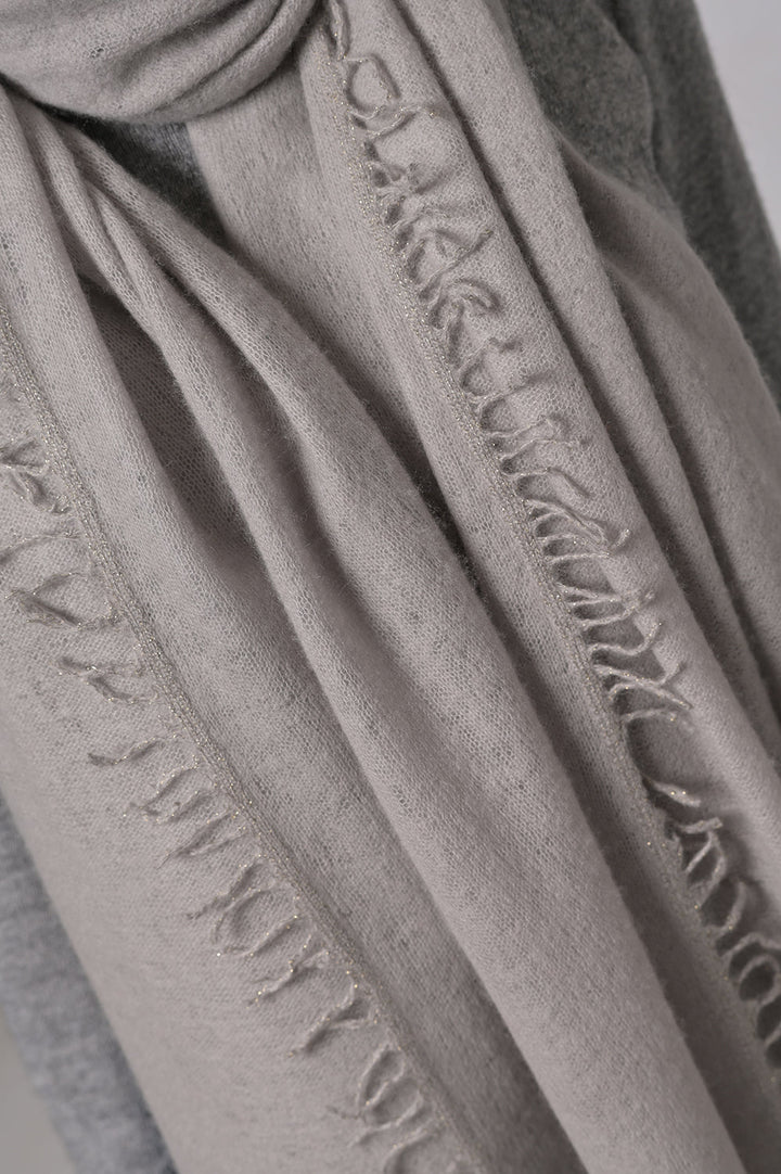 Cashmere Schal BiFeli-cs Lurex in Ash