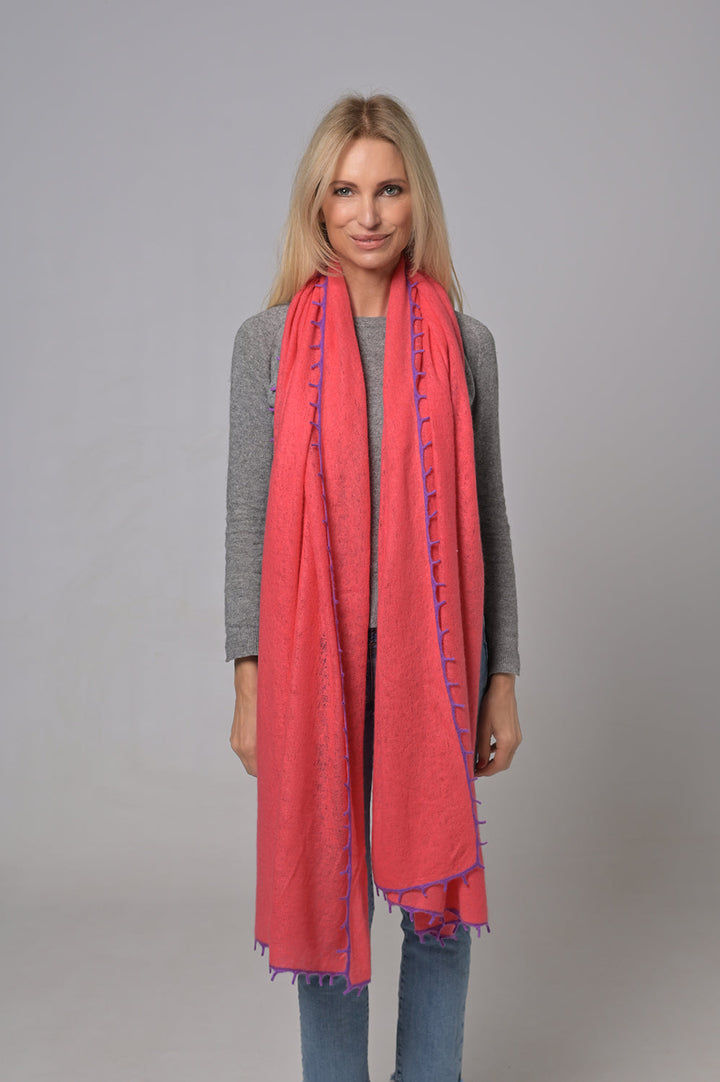 Cashmere Schal BiFeli-cs in Pink Grapefruit