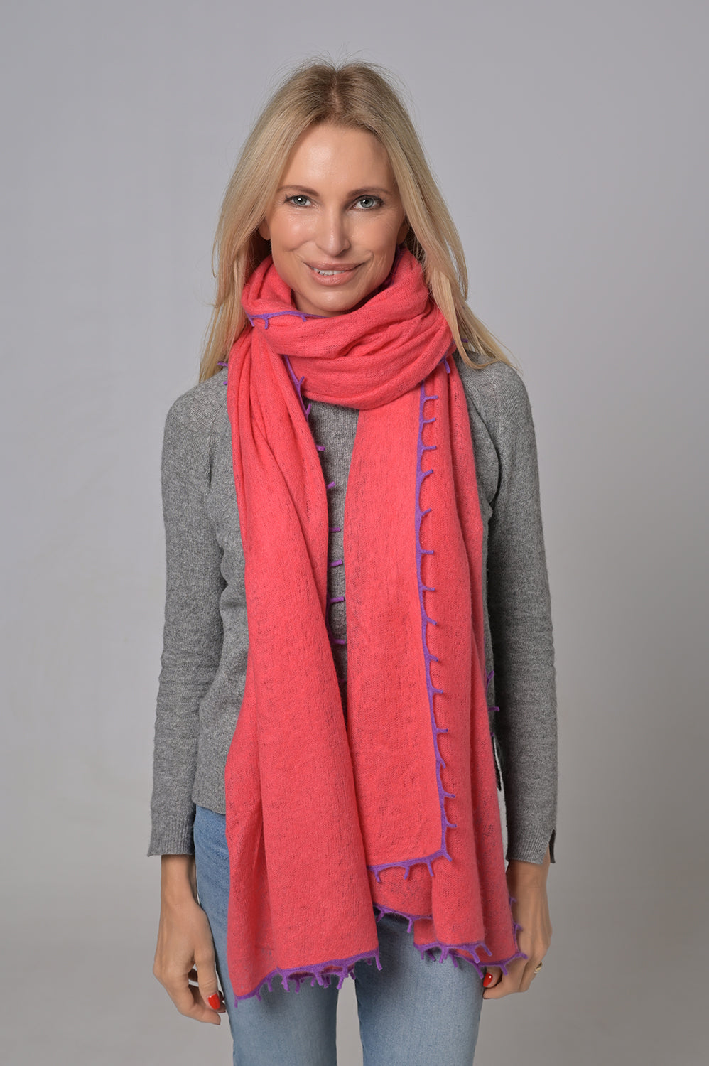 Cashmere Schal BiFeli-cs in Pink Grapefruit