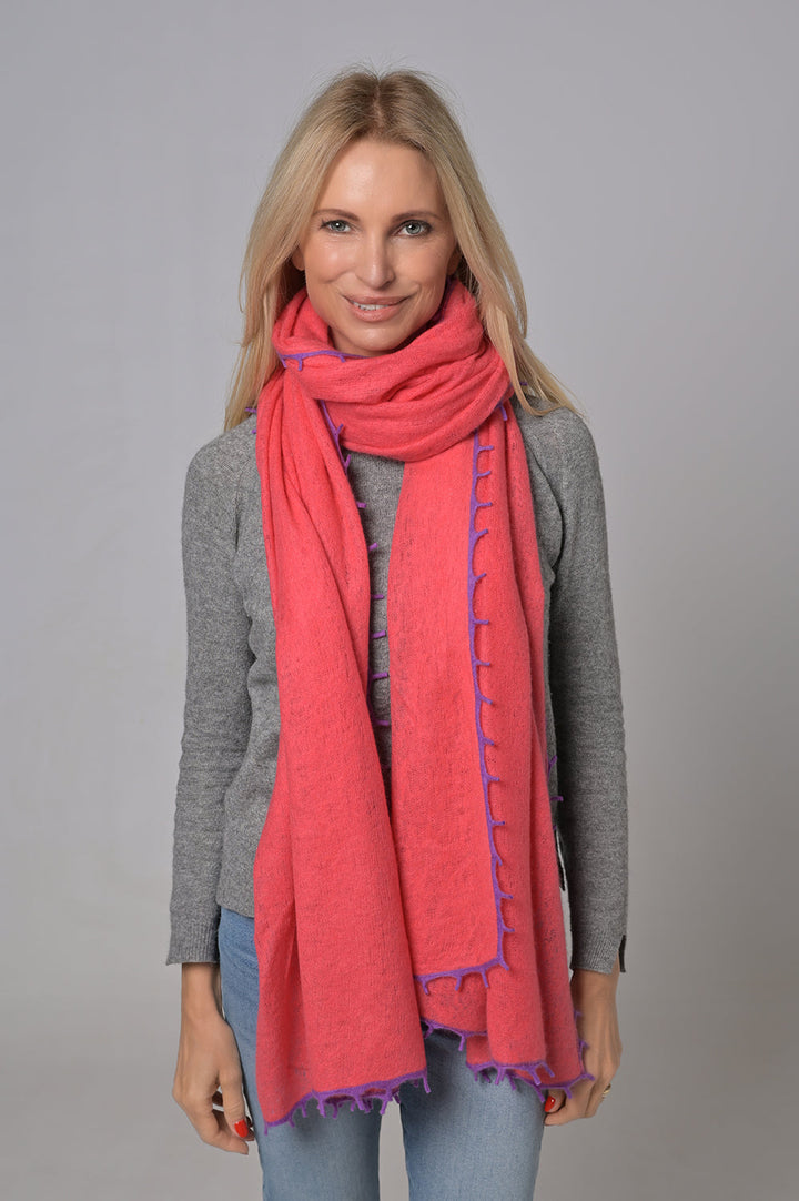 Cashmere Schal BiFeli-cs in Pink Grapefruit