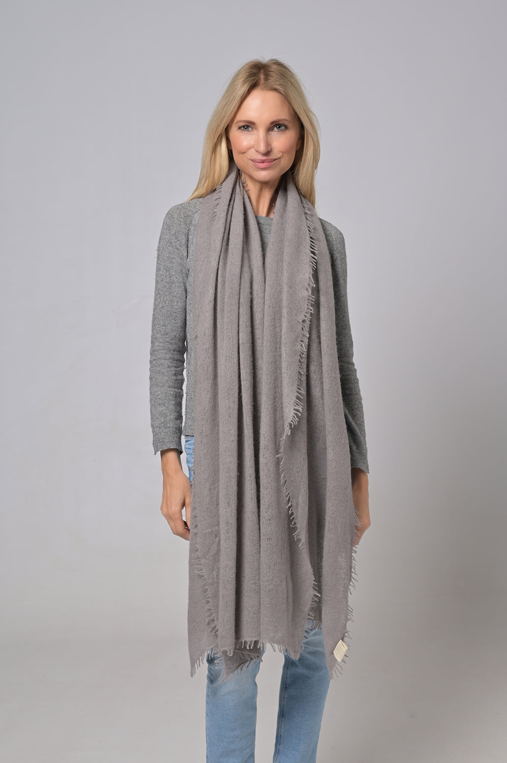 Cashmere Schal Feli-cs in Grey Flannel