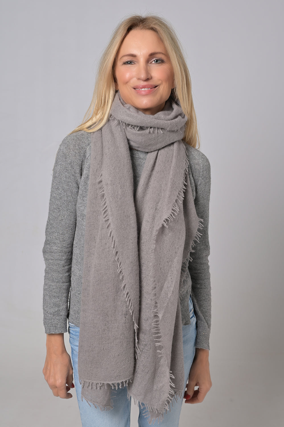 Cashmere Schal Feli-cs in Grey Flannel