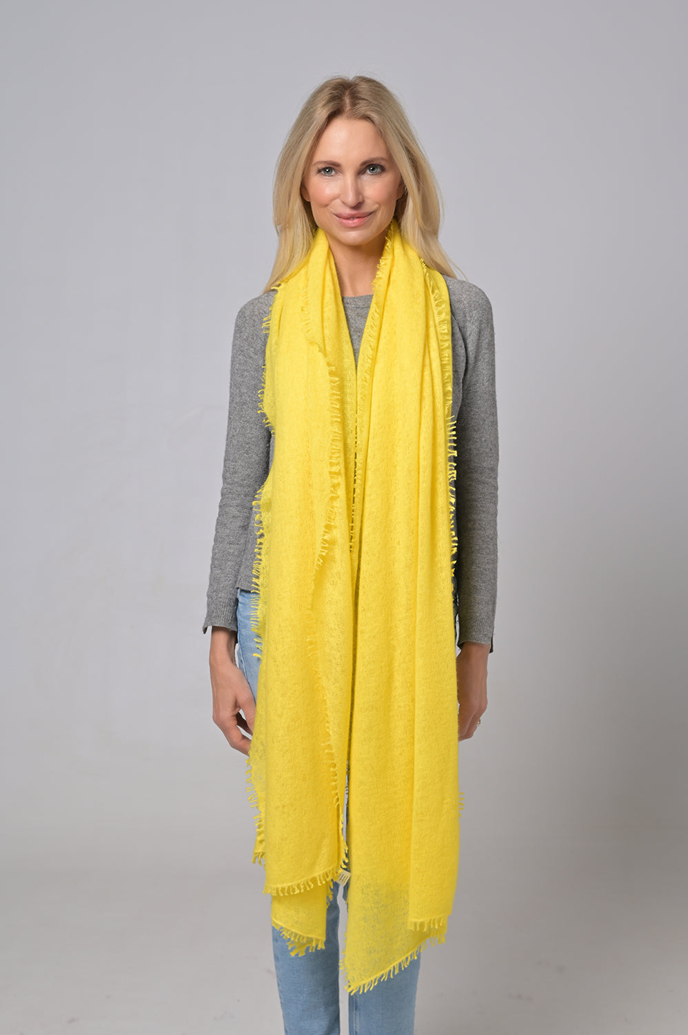 Cashmere Schal Feli-cs in Yellow Lilly