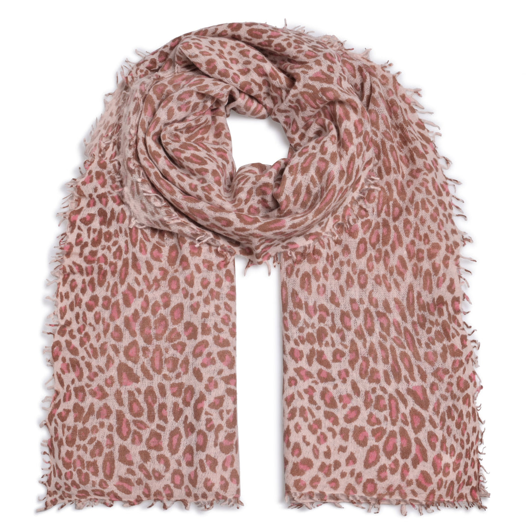 Cashmere Schal Leo-cs in Nougat