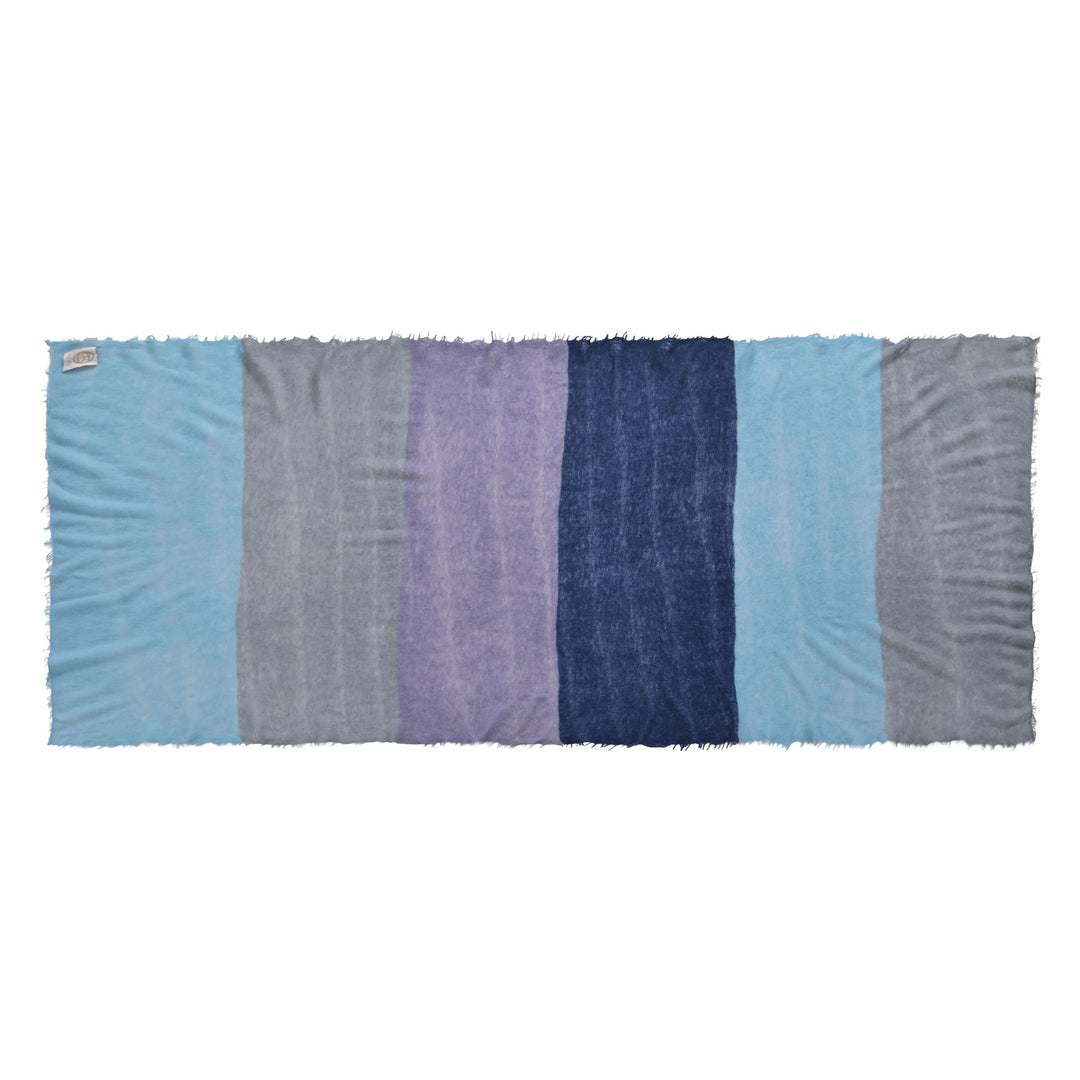 Cashmere Schal Stripe-cs Multi in Blue Bahia
