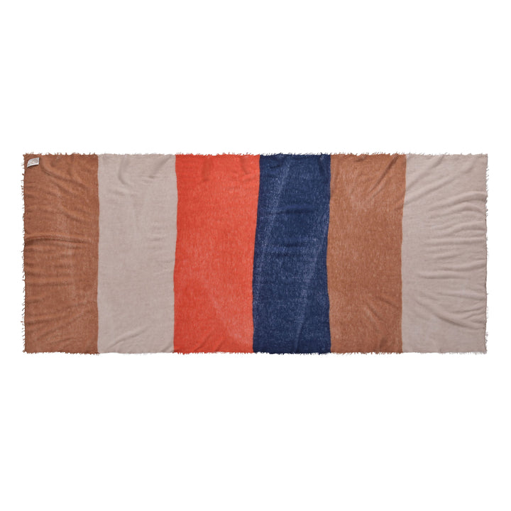 Cashmere Schal Stripe-cs Multi in Tobacco