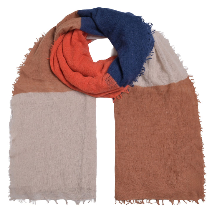 Cashmere Schal Stripe-cs Multi in Tobacco