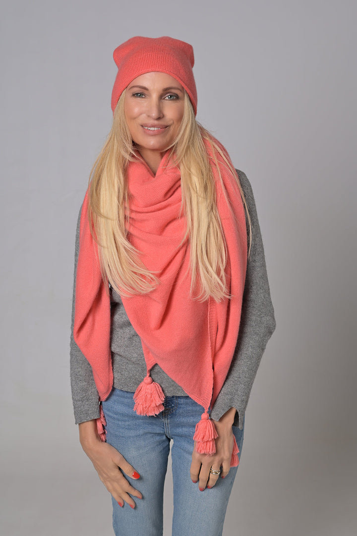 Cashmere Beanie Mia-cs in Pink Grapefruit