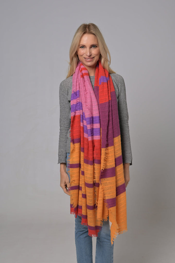 Cashmere Schal Unevi-cs in Lipstick