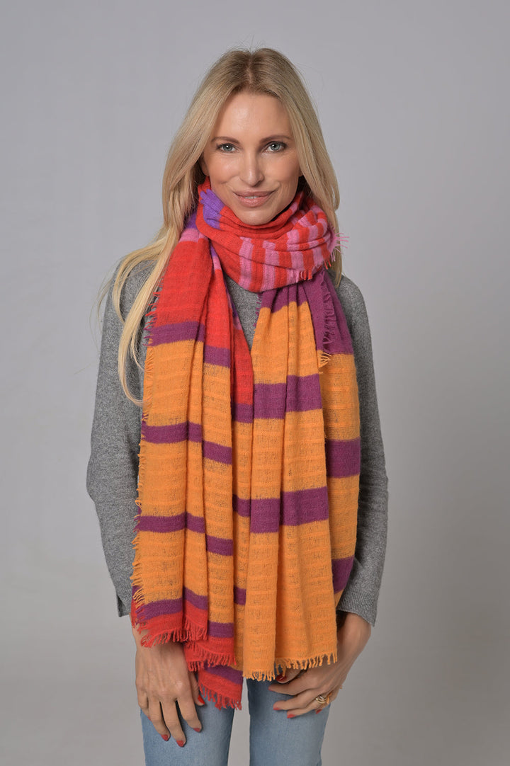 Cashmere Schal Unevi-cs in Lipstick