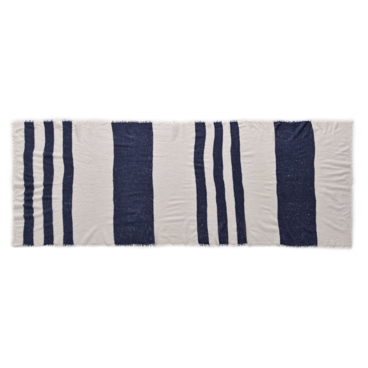 Cashmere Schal StripeBig-cs in Nachtblau