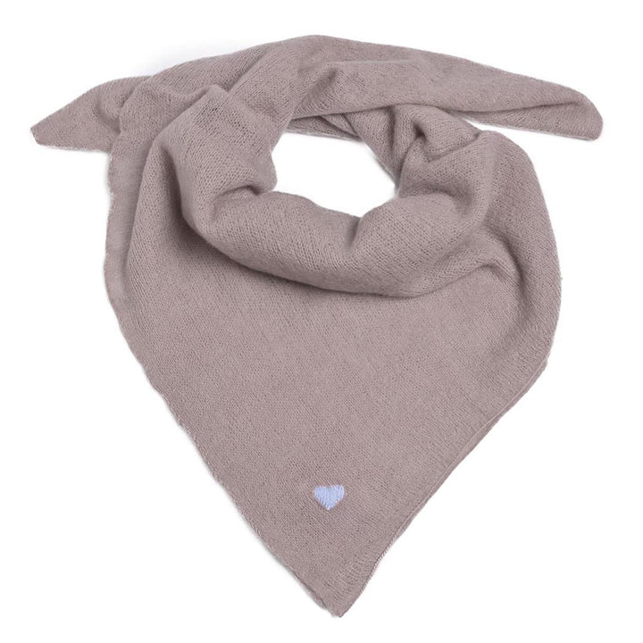 Cashmere Bandana Heart-cs in Taupe