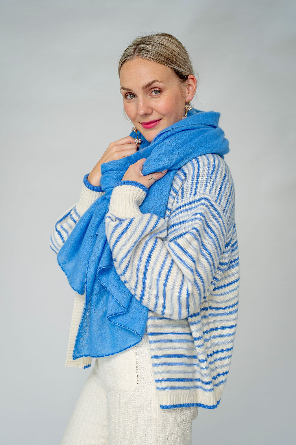 Cardigan Liv-cs Stripes in Pink