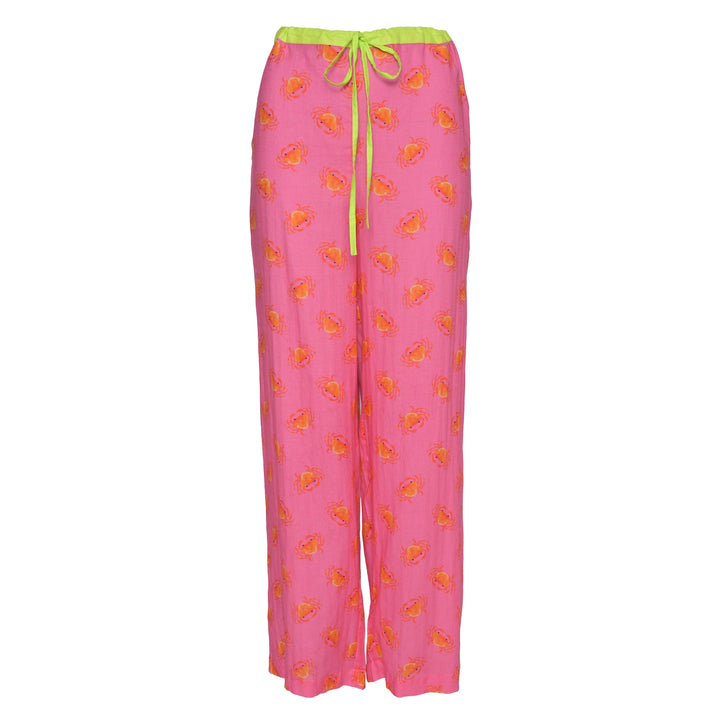 Leichte Damen Sommerhose Gracie‑cs aus 100 % Baumwolle mit Krebs‑Print, Vorderansicht