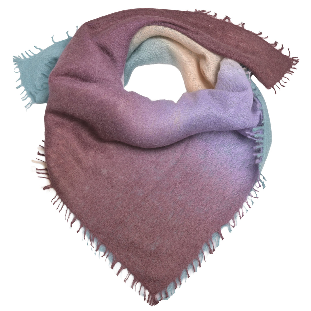 Kaschmir-Bandana Tabita-cs in Champagner mit mehrfarbigem Farbverlauf, 65 x 65 cm von cute stuff